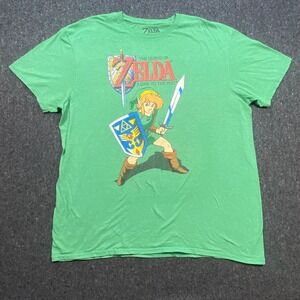 Nintendo Retro Gaming Mens XL Green A Link to the Past Zelda Graphic T-Shirt